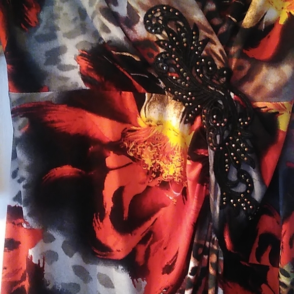 Boston Proper red multicolor dress, size M. - Picture 4 of 4